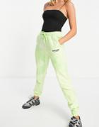 Sixth June Unisex Set Relaxed Logo Sweatpants In Lime Wash-green