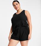 Asos Design Curve Mix & Match Lounge Super Soft Rib Short In Black