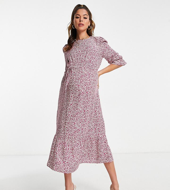 Nobody's Child Maternity Selena Ditsy Print Dress In Pink