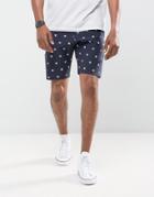 Champion Shorts With All Over Logo Print In Navy - Navy