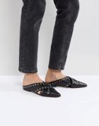 Sol Sana Cross Black Eyelet Flat Shoes - Black