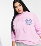 Simply Be Self Care Club Slogan Hoody In Pink