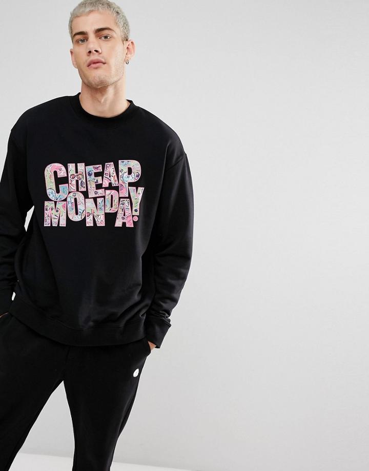 Cheap Monday Colorful Logo Sweatshirt - Black