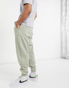Asos Design Oversized Sweatpants Set In Washed Green-blues