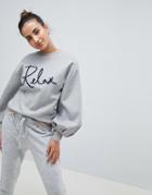 Ted Baker Ted Says Relax Slogan Sweat - Gray