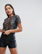 Asos T-shirt With Scattered Star Embellishment - Multi