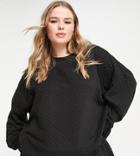 Only Plus Sweatshirt With Drawstring Waist In Black