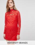 Missguided Maternity Lace Mini Dress - Red