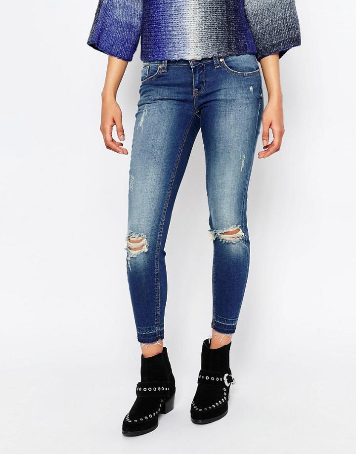 Only Ripped Knee Jeans - Blue