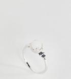 Asos Sterling Silver Vintage Style Moonstone Pinky Ring - Silver