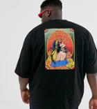 Asos Design Plus Oversized T-shirt With Mystic Lady Back Print - Black