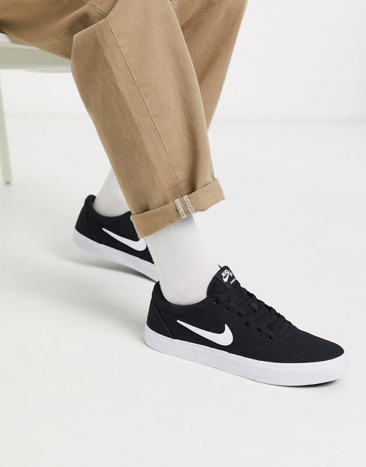 Nike Sb Chron Canvas Sneakers In Black