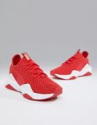 Puma Training Defy Knitted Sneakers In Red And Gold - Red