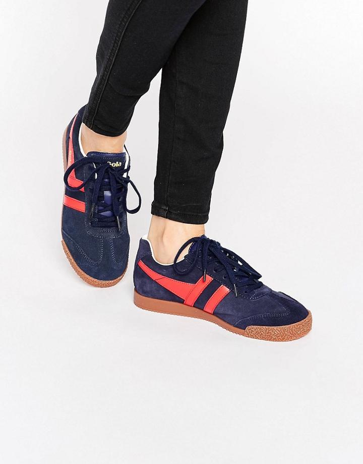 Gola Classic Harrier Sneakers In Red & Navy - Navy