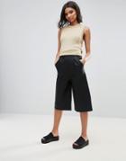 Neon Rose Pu Culottes - Black