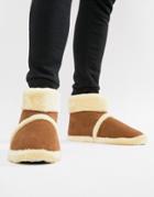Dunlop Sheepskin Boot Slipper - Tan