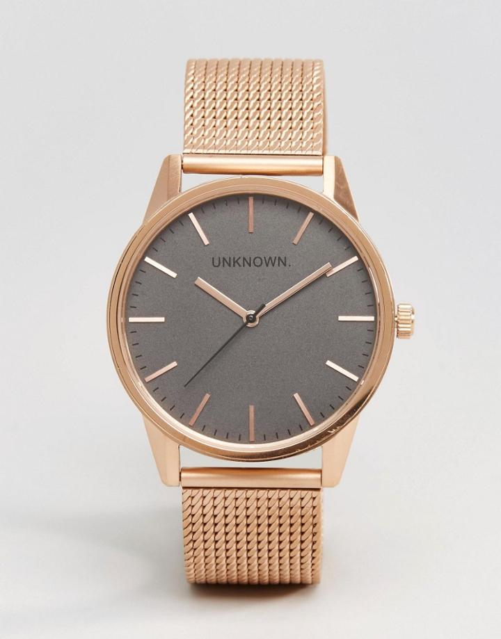 Unknown Classic Mesh Watch In Rose Gold 39nn - Gold