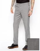 Asos Slim Fit Suit Pants In Mini Check - Gray