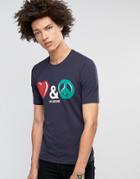 Love Moschino Love And Peace T-shirt - Navy