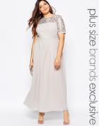 Lovedrobe Maxi Dress With Sequin Embellished Top - Gray