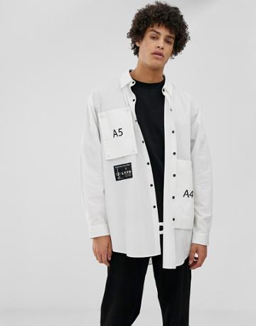 Lyph X Dbsw Over Shirt In Cream With Detachable Panels Reg Fit - Cream