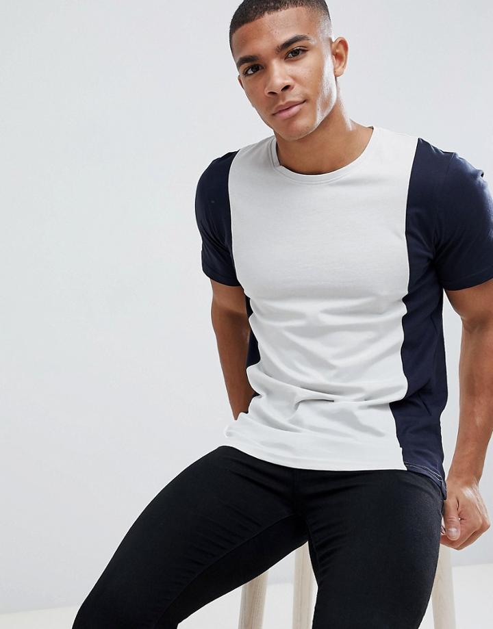 Only & Sons Block Stripe T-shirt - Gray