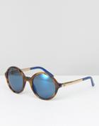 Gucci Round Sunglasses With Mirrored Lens - Brown