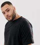 Duke King Size T-shirt With Curved Hem And Taped Sleeves - Black
