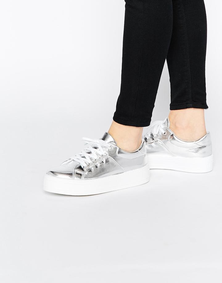 Asos Dodgems Flatform Trainers - Silver