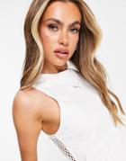Puma Tank With Mesh Detail In White