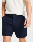 Abercrombie & Fitch 7-inch Plain Front Chino Shorts In Navy