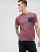 Esprit T-shirt With Contrast Pocket - Red