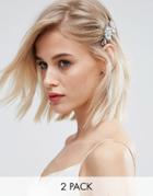 New Look Jewelled Hair Clips - White