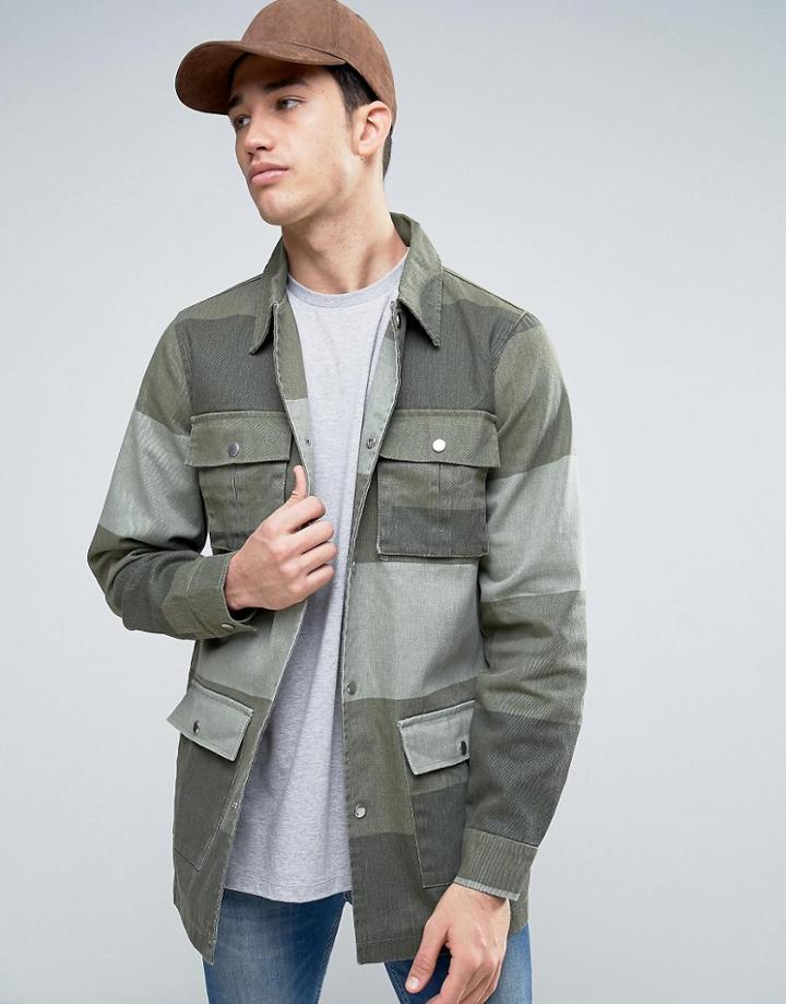 Liquor & Poker Patchwork Military Jacket - Green
