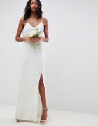 Asos Edition Floral Embellished Lace Wedding Dress - White