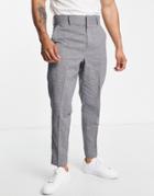 Harry Brown High Rise Pleated Linen Pants-gray