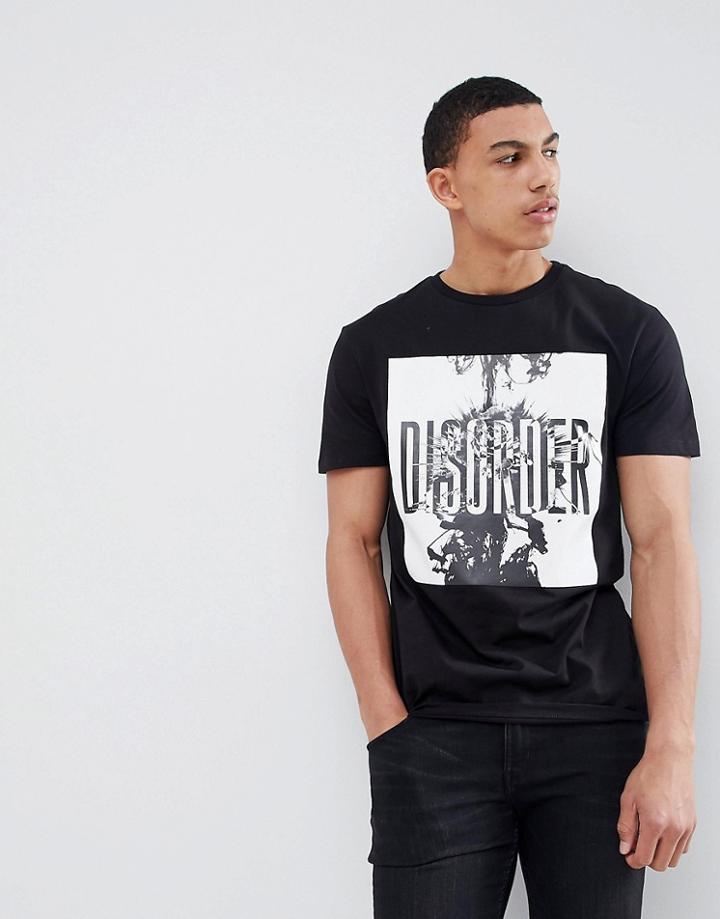 New Look Disorder T-shirt In Black - Black