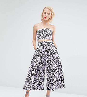 Horrockses Zig Zag Culotte Co Ord Culottes - Purple