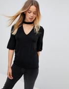 Vero Moda Choker Detail Top - Black