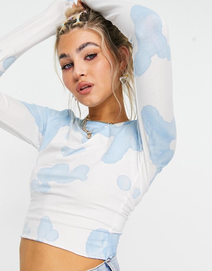 Weekday Sena Long Sleeve Top In Tie Dye-multi