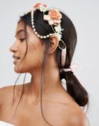 Her Curious Nature Pearl Flower Garland Headband - Multi
