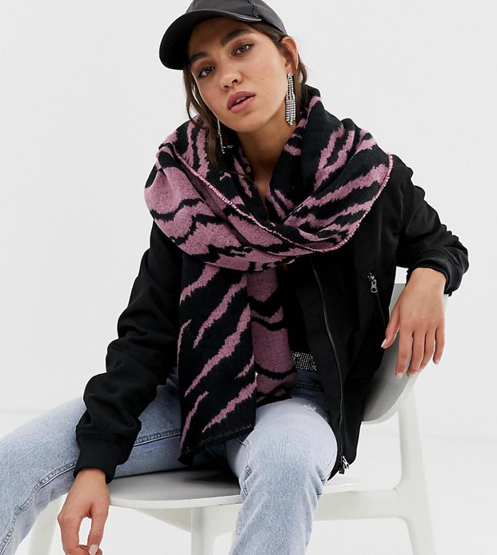 River Island Scarf In Zebra Print - Multi