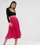 Outrageous Fortune Tall Midi Skater Skirt In Hot Pink