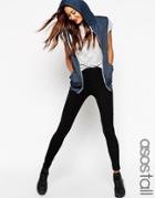 Asos Tall High Waisted Leggings In Black - Black