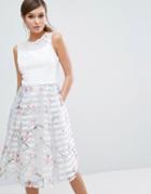 Ted Baker Monah Blossom Contrast Dress - Gray