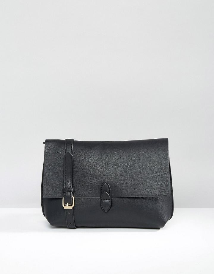 Warehouse Tab Detail Clutch Bag - Black