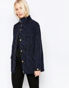 Ganni Huntington Canvas Blue Zebra Jacket - Dress Blues