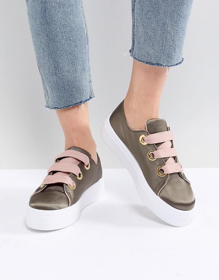 Asos Design Daxton Lace Up Sneakers-green