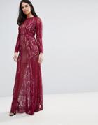 The Jetset Diaries Yasmine Lace Maxi Dress - Red