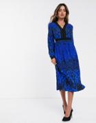 Ted Baker Maryema Topaz Print Leopard Midi Dress-blue